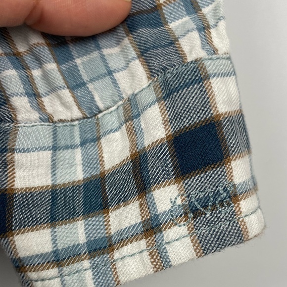 Current/Elliott Blue Witty Plaid‎ Slim Boy Long Sleeve Button Up Shirt - Picture 4 of 7
